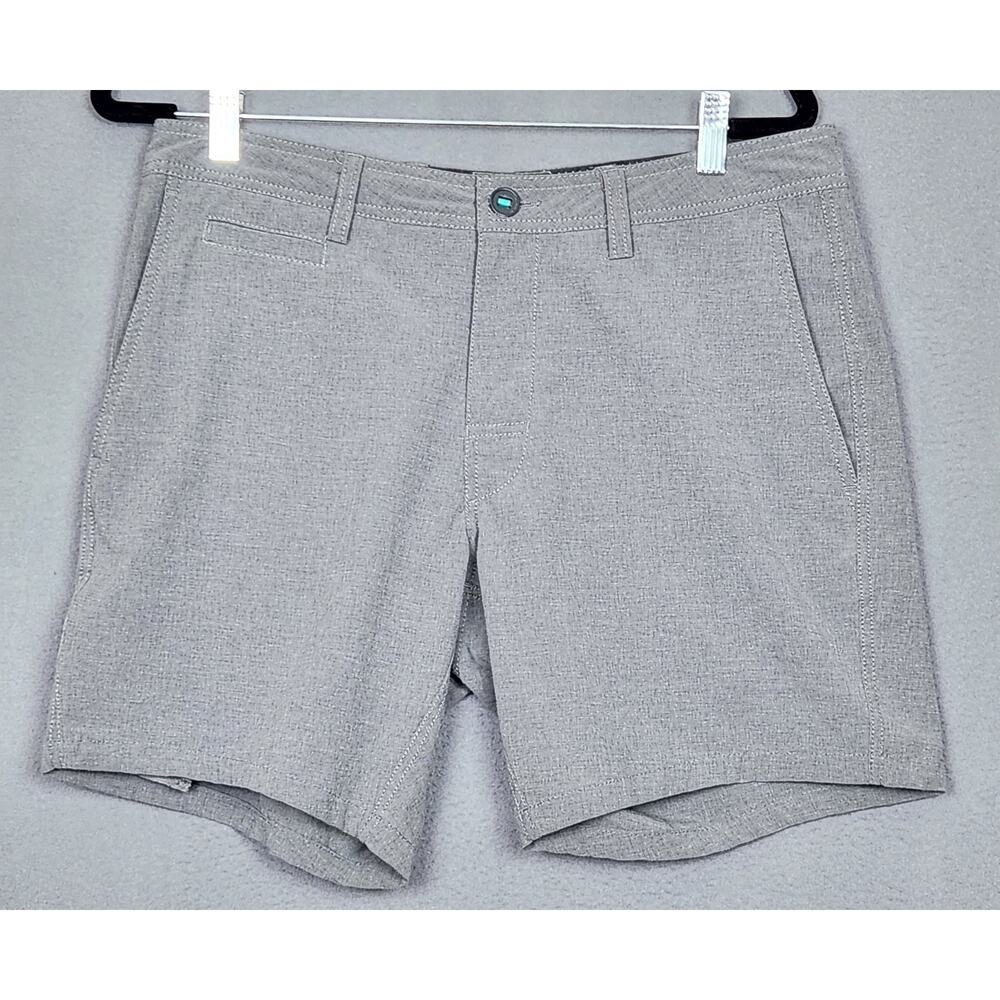 LINKSOUL Shorts Mens Size 32 Grey/ Green Golf Outdoor Stretch 7" Inseam